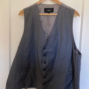 Italian Gray Suit Vest 46L